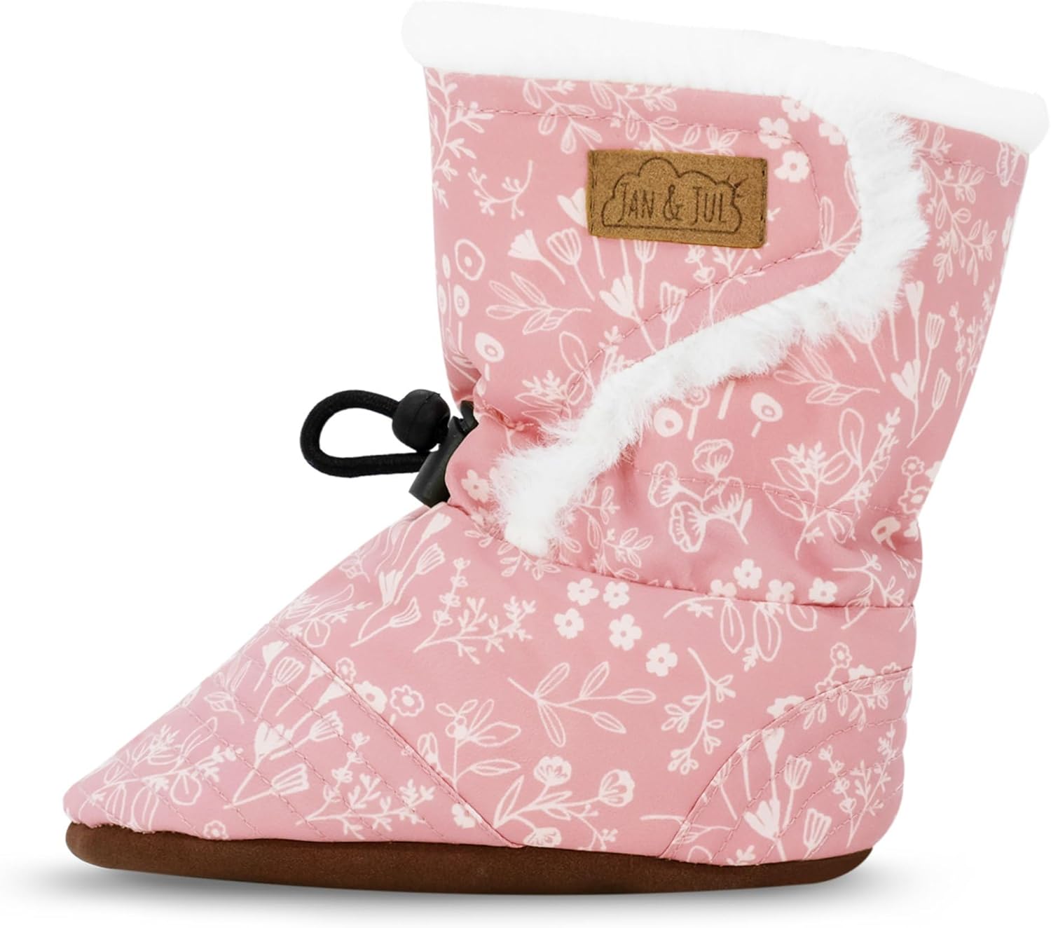 JAN & JUL Faux Fur Lined Winter Booties for Babies and Toddlers, Prairie Flowers