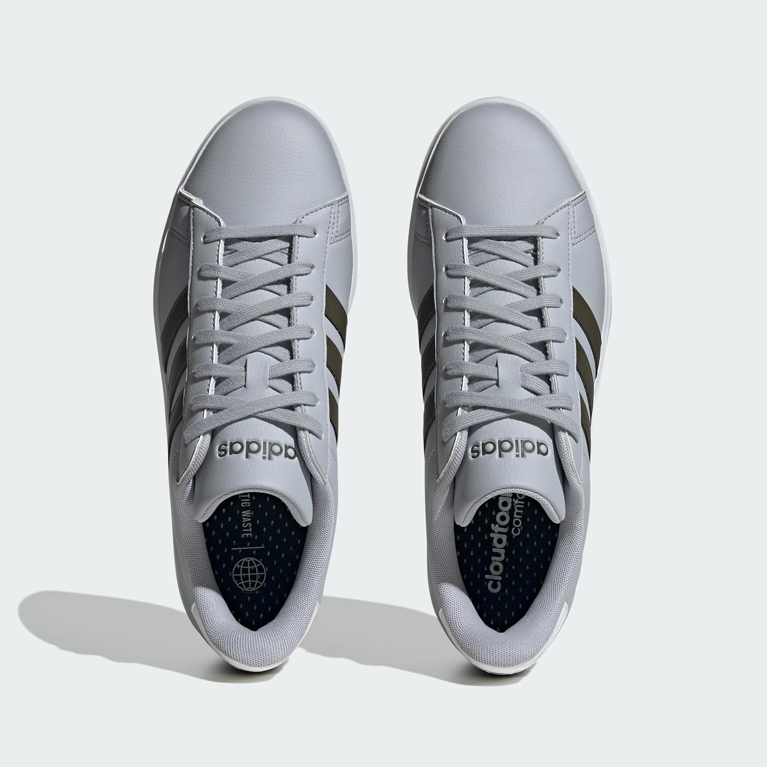 Мужские кроссовки Adidas Grand Court 2.0, белый/оливковый — фото 4