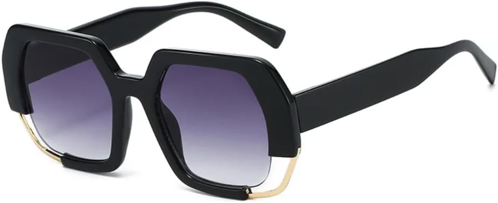 

Солнцезащитные очки для мужчин и женщин - защита UV400 - овальная форма с градиентным леопардовым принтом, для занятий спортом на открытом воздухе и вождения DSVIGF, Black Grey