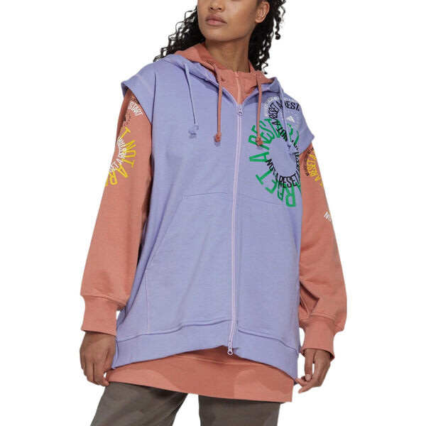 Толстовка adidas Logo Alphabet Printing Pattern Hooded Zipper Purple, фиолетовый — фото 3