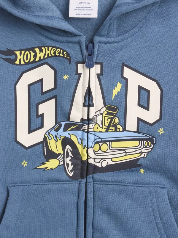 Babygap | толстовка на молнии с логотипом hot wheels Gap, Bainbridge Blue — фото 3