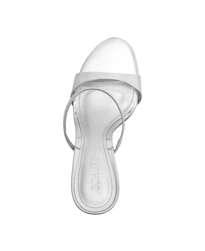 Женские босоножки-мулеты Jessica Stiletto Schutz, серебряный — фото 4