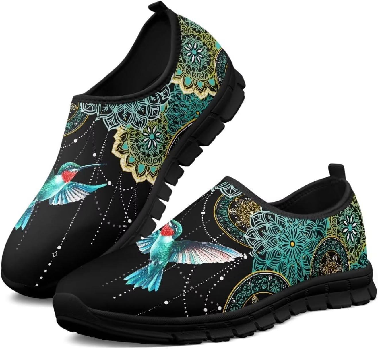 

Мужские кроссовки Hresuewn, мягкие и комфортные, спортивная обувь, дышащие, для ходьбы, тенниса и бега, модный принт, Hummingbird Pattern