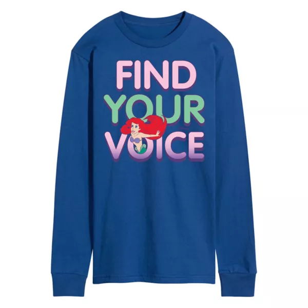 

Мужская футболка с длинным рукавом «Русалочка Ариэль» Disney, синий