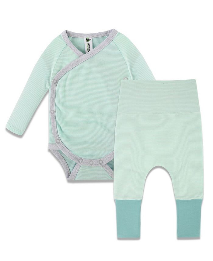 Боди и штаны для маленьких девочек, комплект из 2 предметов Earth Baby Outfitters, серебро — фото 2