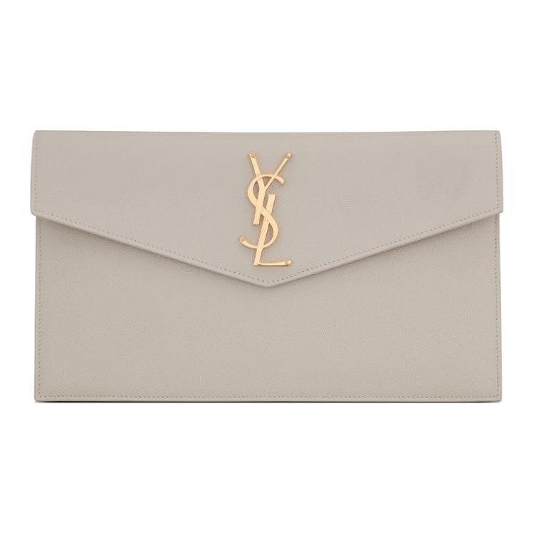 

SAINT LAURENT Сумка-конверт UPTOWN из коровьей кожи, клатч-трубы, женская, винтажная, белая