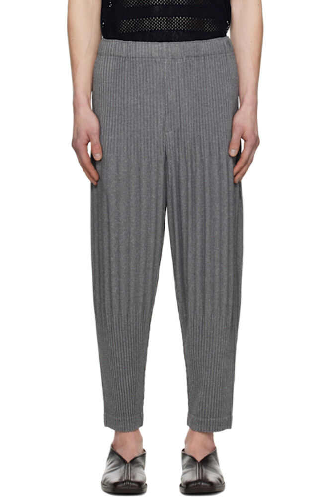 

Брюки серые меланжевые со складками HOMME PLISSÉ ISSEY MIYAKE