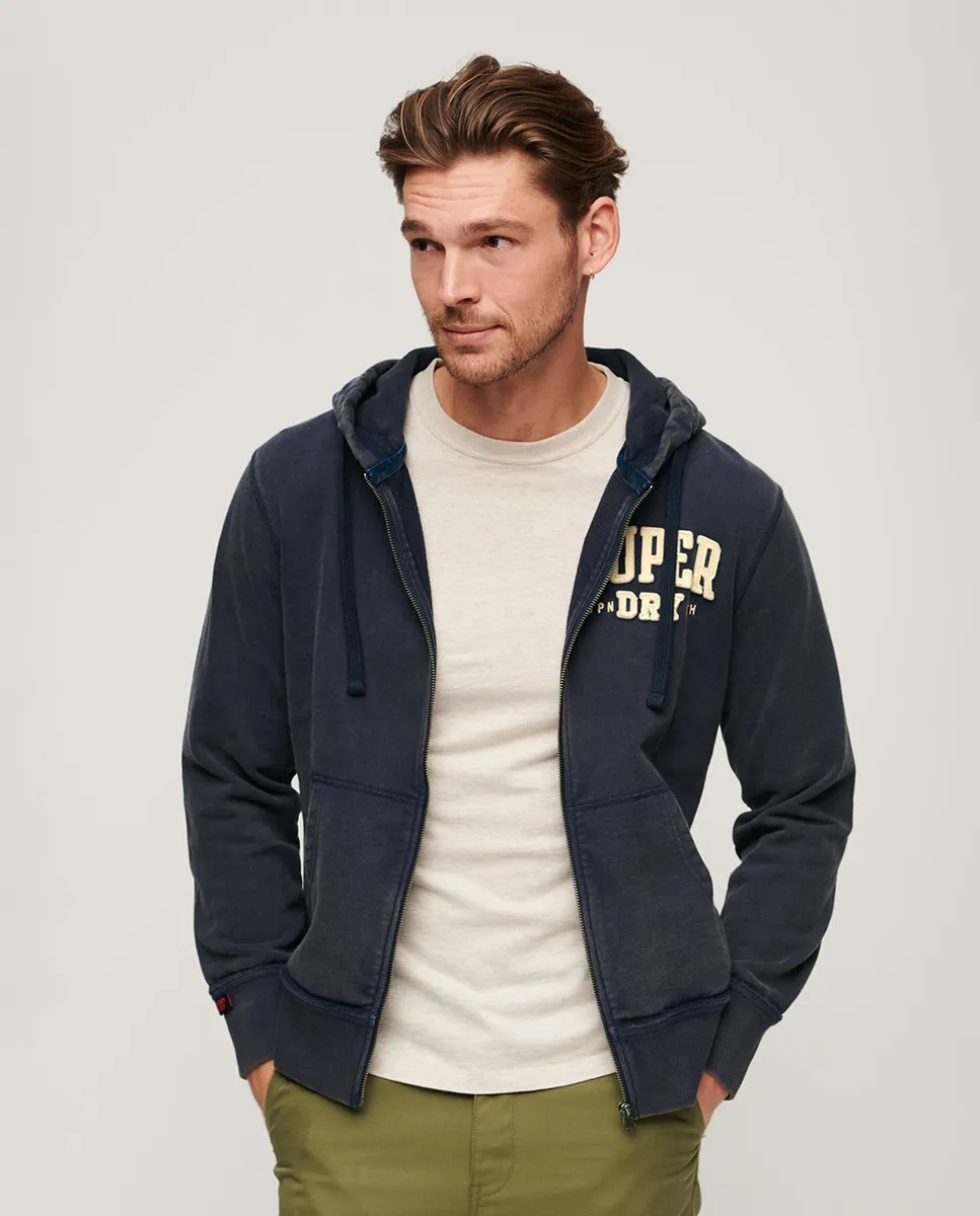 

Спортивная полосатая футболка с винтажным логотипом Superdry, серый