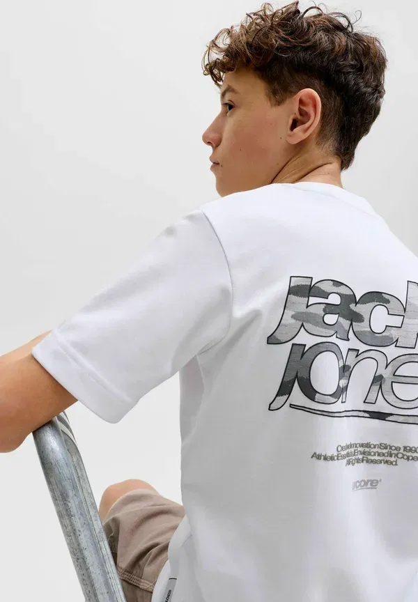 Футболка с принтом Jack & Jones Junior, ярко-белый — фото 4