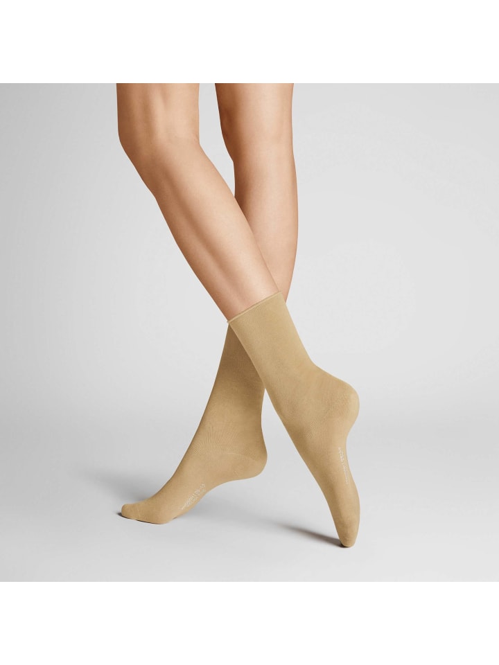 

Носки Relax Fine с закатанными манжетами бежевого цвета Hudson