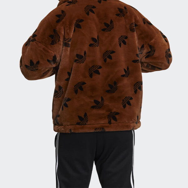 Куртка adidas originals Logo Stand Collar Sports Jacket International Size Brown, коричневый — фото 3