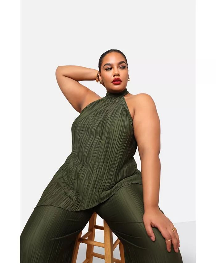 

Женский асимметричный топ Aleah Plisse Halter Rebdolls, зеленый