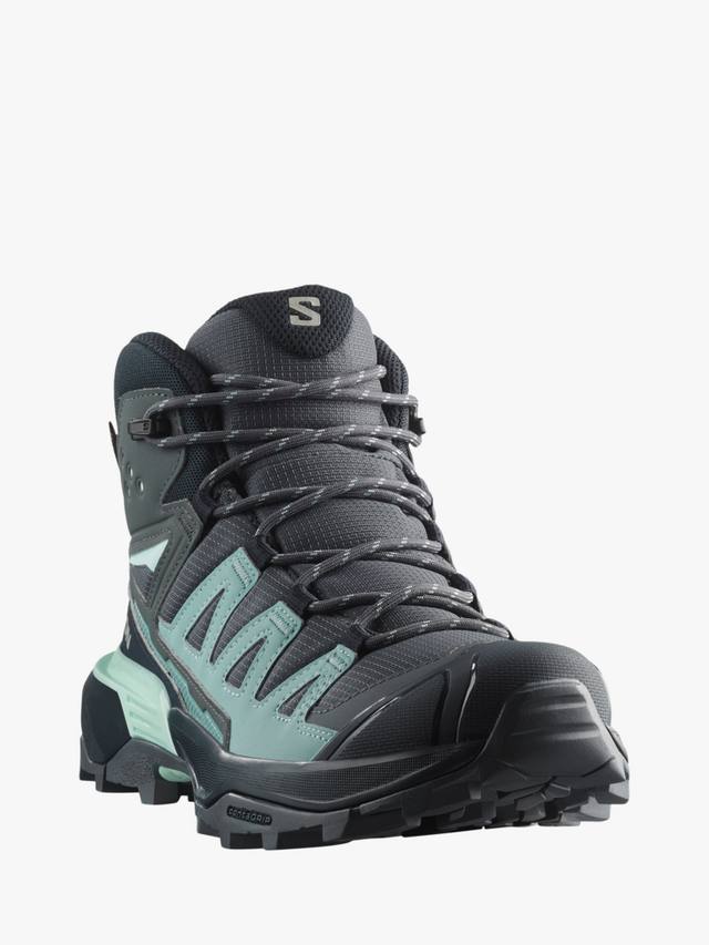 Женские походные ботинки Salomon x ultra 360 mid gore-tex текстильные, серо-зеленый — фото 2