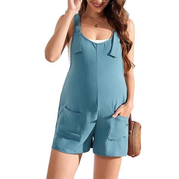 

Комбинезон для беременных с квадратным вырезом и регулируемыми бретелями Clearflower, Lake Blue