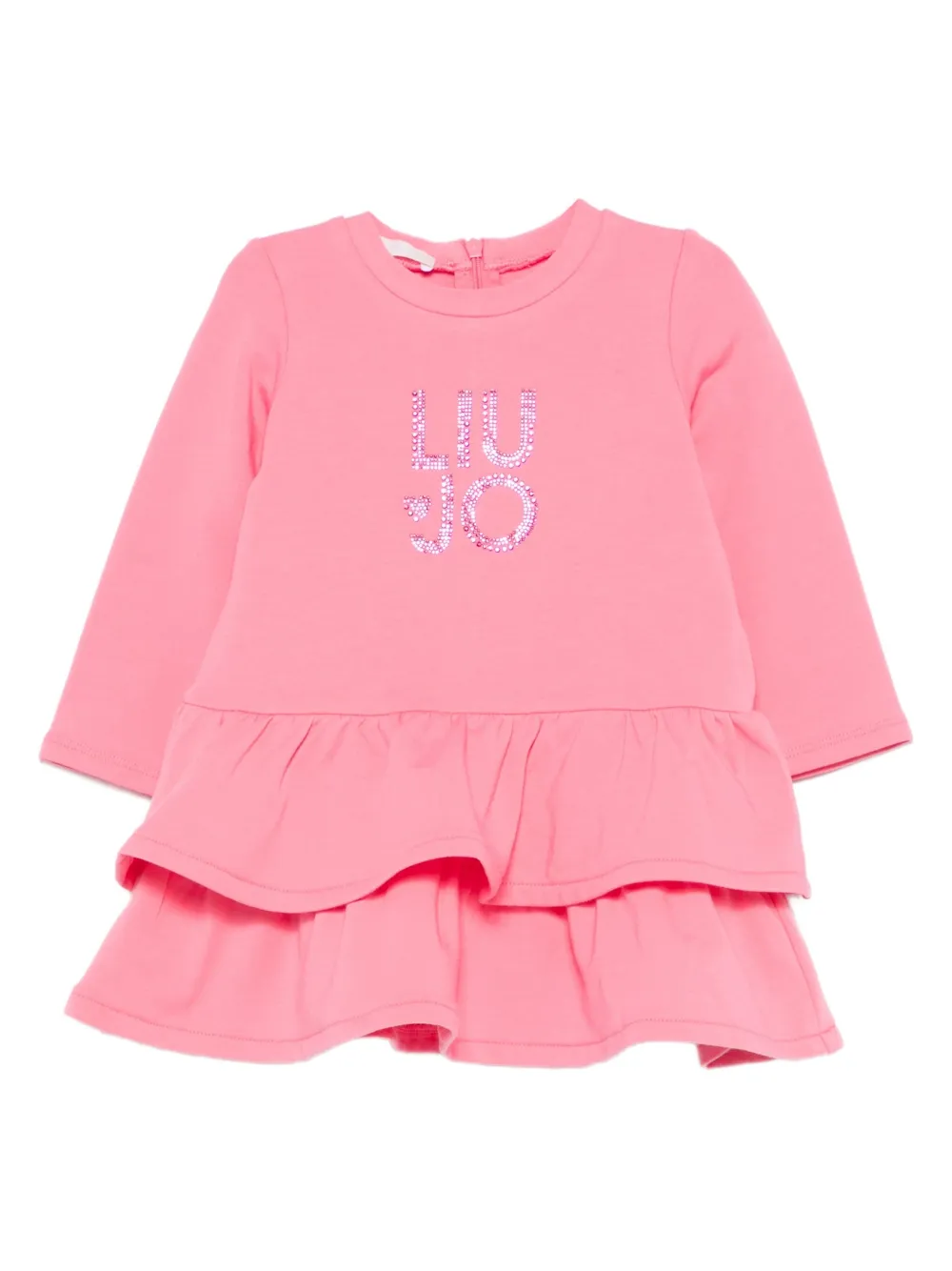 

Платье с оборками, украшенное кристаллами Liu Jo Kids, розовый
