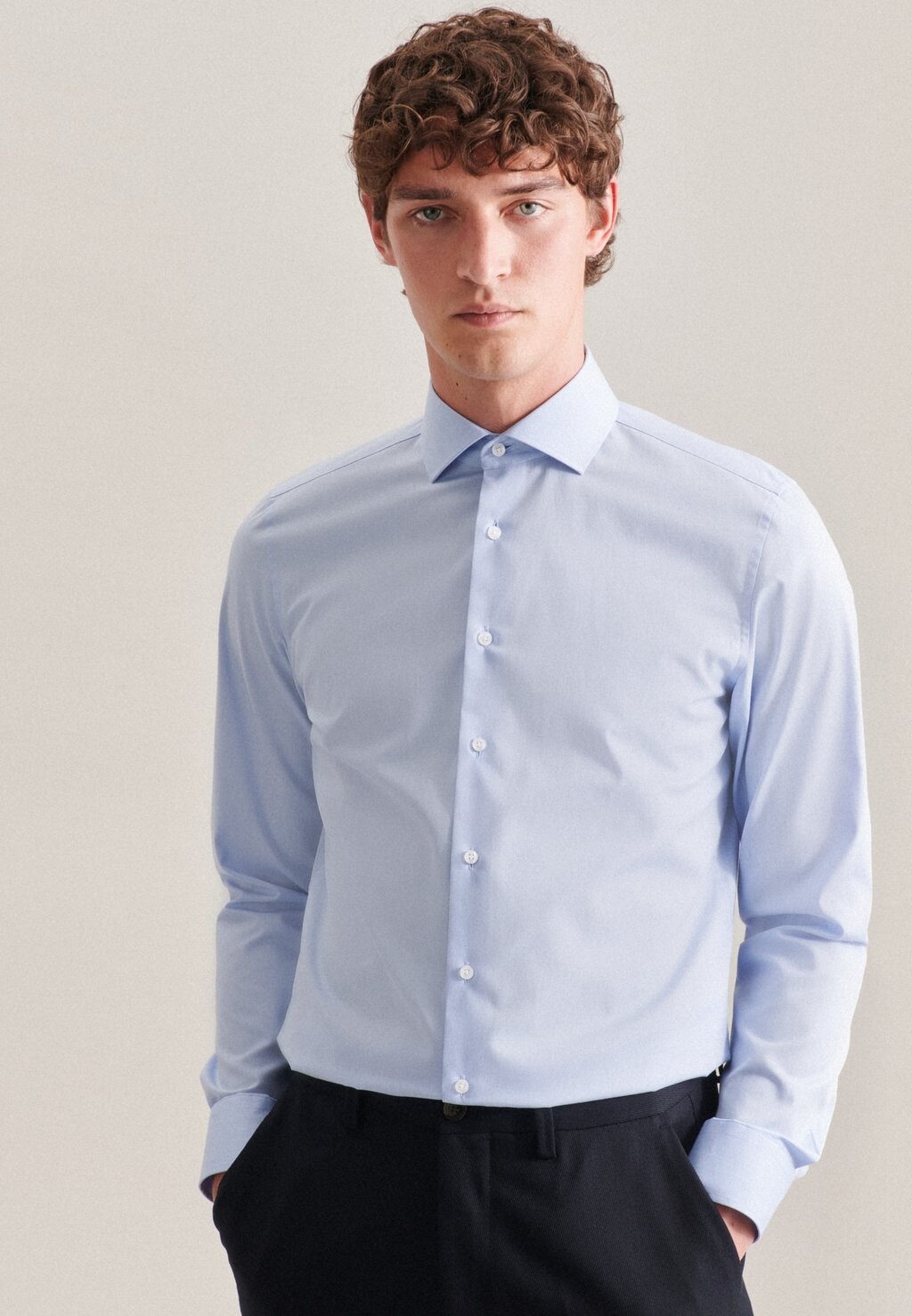 

Классическая рубашка Kent Slim Fit Contrast Seidensticker, цвет hellblau