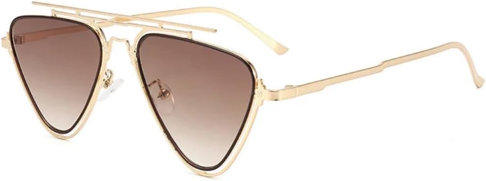 

Роскошные ретро-солнцезащитные очки с градиентным переходом в тонкой оправе для женщин, модные, для отдыха и активного отдыха, мужские солнцезащитные очки с защитой от УФ-излучения UV400 TKKTLLT, Golden Brown