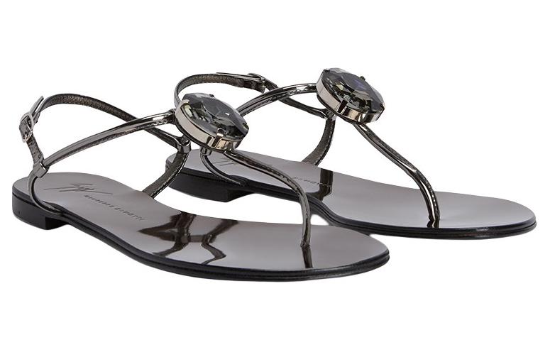 Женские сандалии Anthonia Thong от Giuseppe Zanotti, антрацитовый серый — фото 2