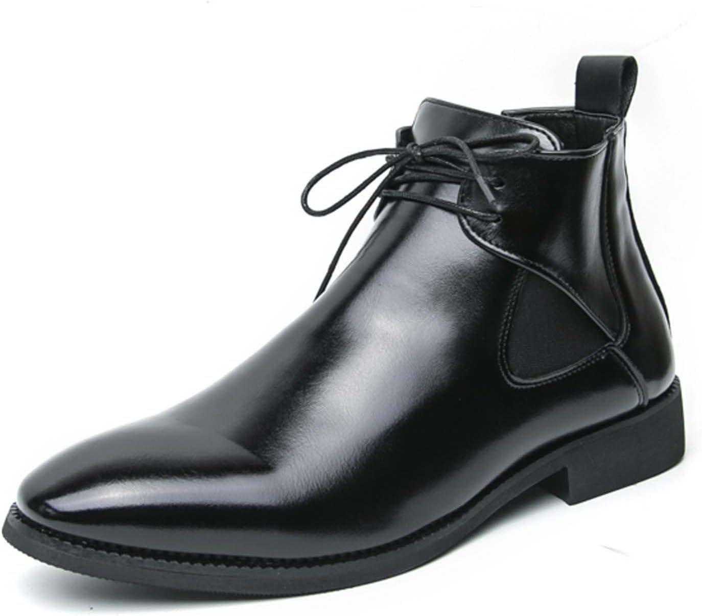 

Мужские ботинки челси, модные, на шнуровке, для делового, повседневного, формального стиля, классические ботинки-чукка, униформа, деловые костюмы, для конференций, свадеб, банкетов, костюмы, высокие кожаные туфли Generic, черный