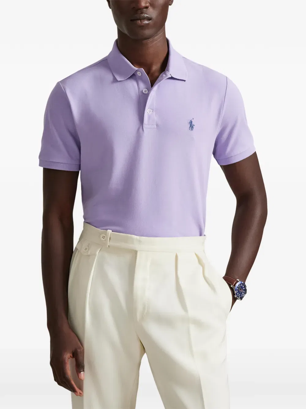 Сетчатая рубашка поло Polo Ralph Lauren, фиолетовый — фото 3