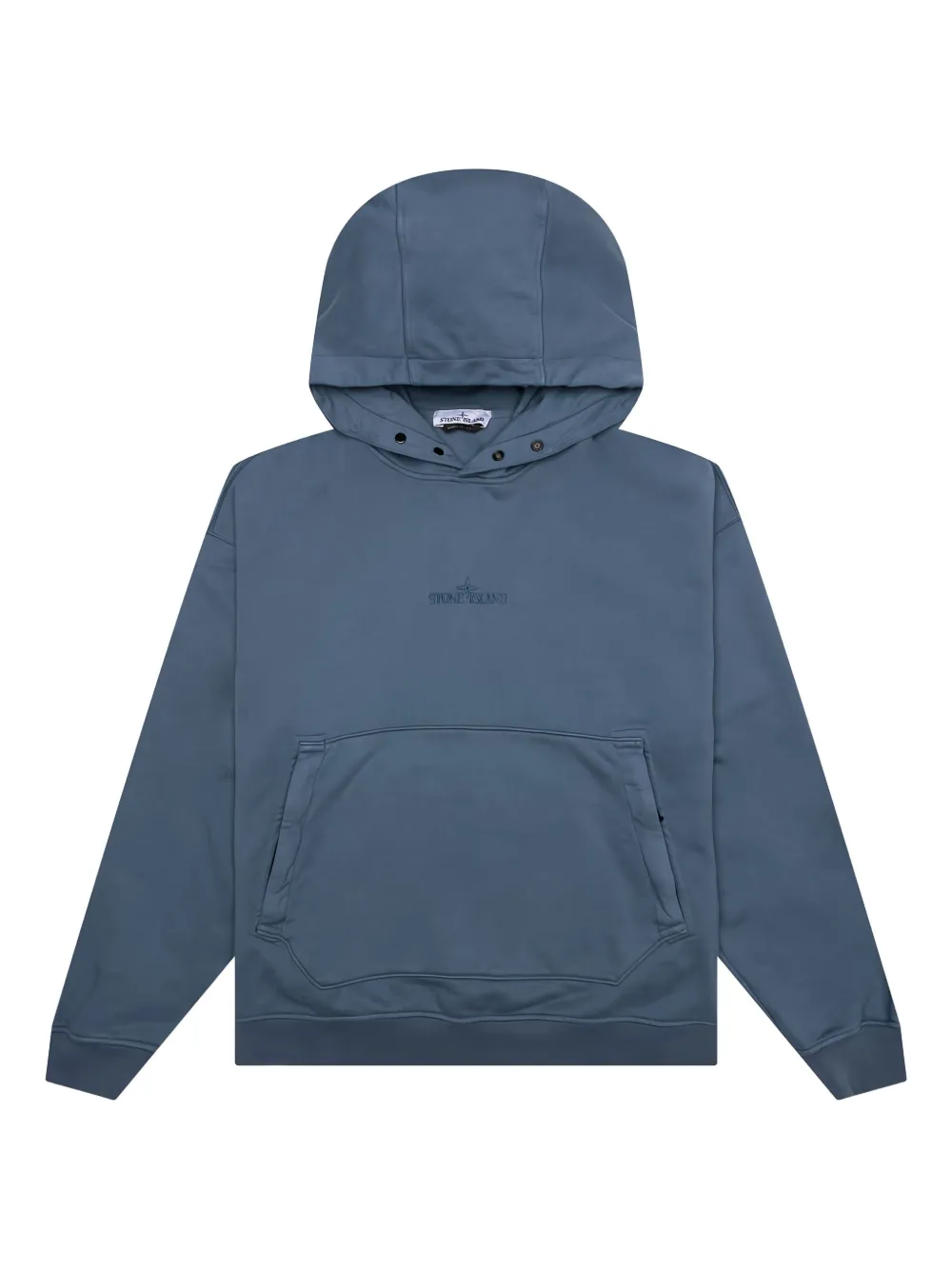 

Толстовка с капюшоном на пуговицах с вышитым логотипом Stone Island, синий