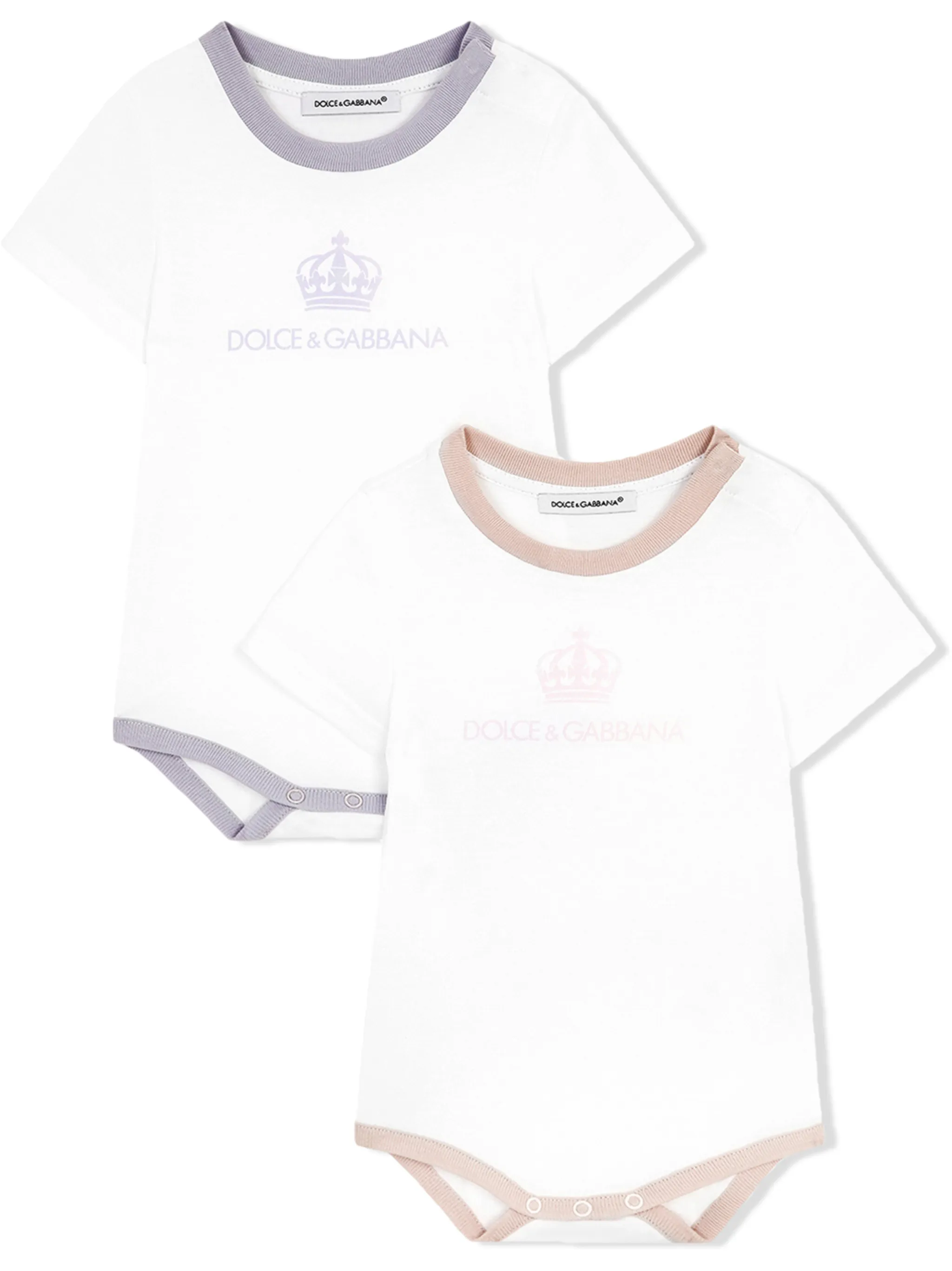 

Комплект из двух комбинезонов с логотипом Dolce & Gabbana Kids, белый