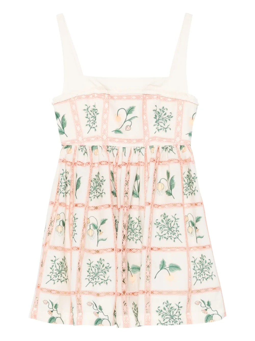 

Платье мини с цветочным принтом Agua By Agua Bendita, нейтральный