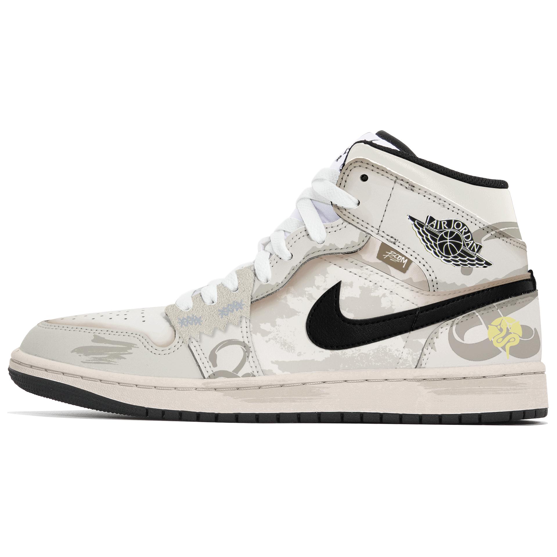 

Jordan Air 1 устойчивые к истиранию кроссовки Mid Top Vintage мужские beige brown black