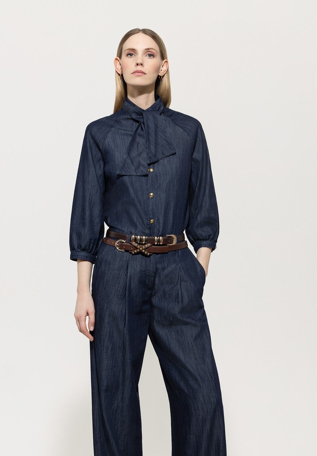 

Блузка на пуговицах Luisa Cerano, цвет Denim Blue