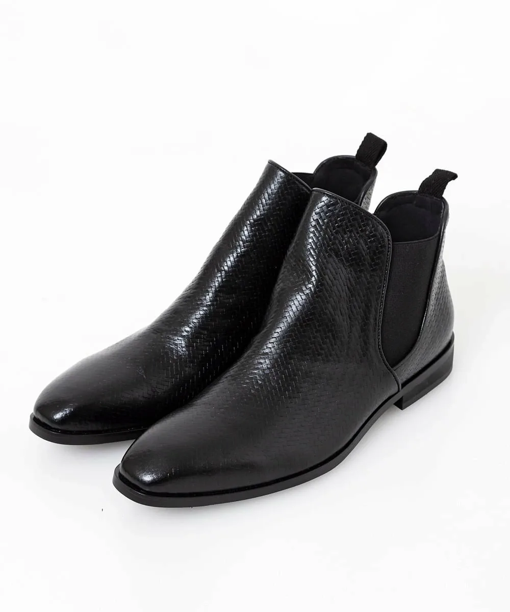 Ботинки из тисненой кожи, изготовленные в Японии. Michel Klein Homme, Black (94)