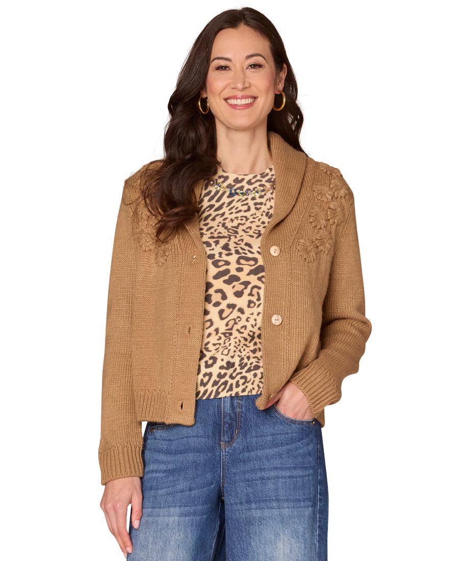 

Женский свитер с длинными рукавами и воротником-шалью Democracy, Straw