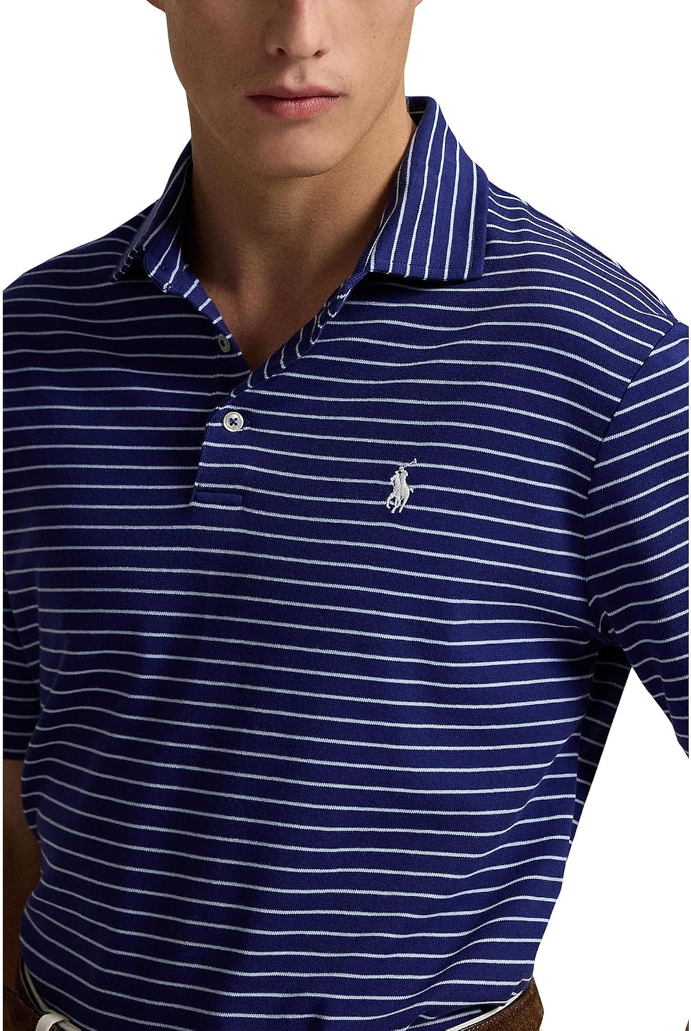 POLO RALPH LAUREN Мужская классическая футболка-поло из мягкого хлопка, Fall Royal/Office Blue — фото 3