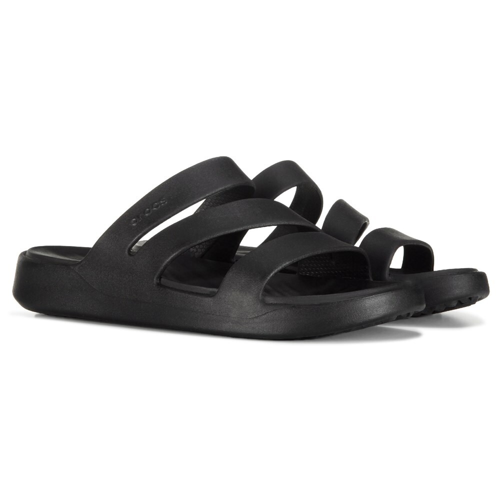 Женские шлепанцы с ремешками для отдыха Crocs, черный