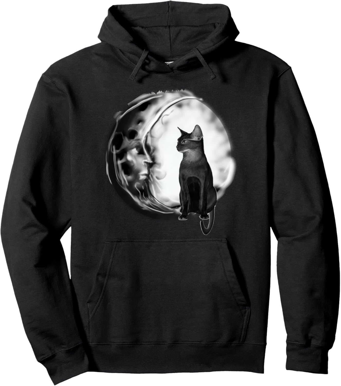 

Худи на тему Хэллоуина: карты Таро, полумесяц и кошка Halloween Costume T-Shirts And Gifts, черный