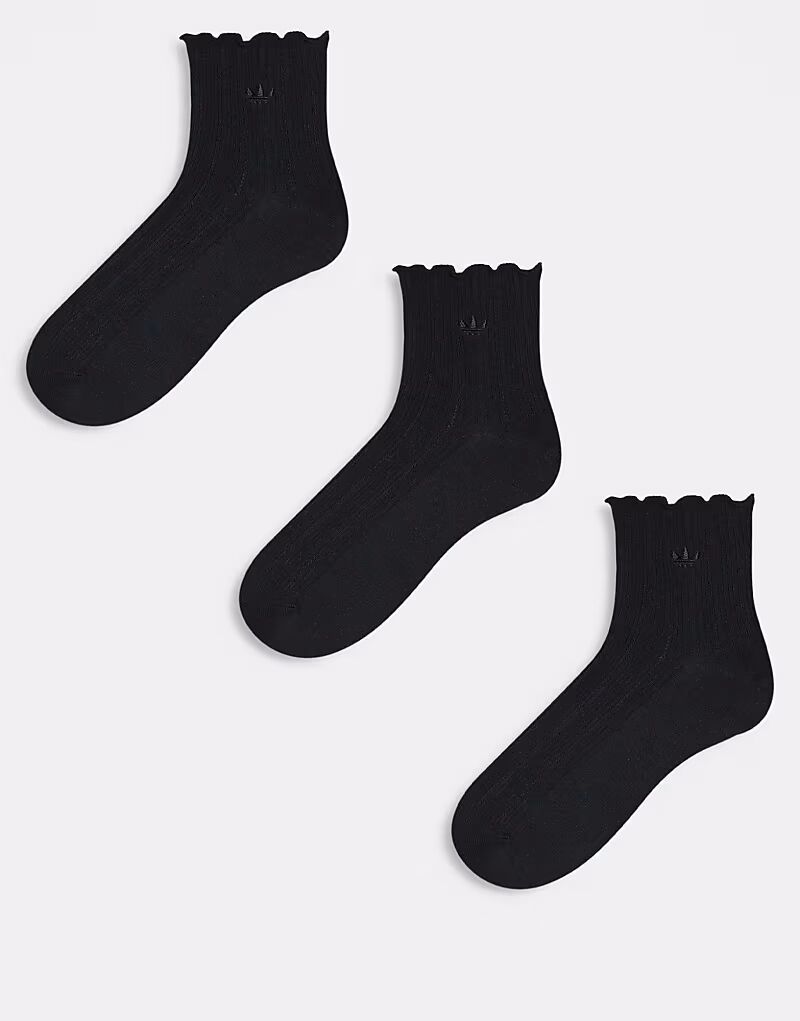 Носки унисекс Adidas Originals с оборками, 3 пары, белый цвет