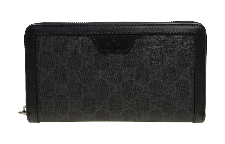 

GUCCI Кожаный кошелек с покрытием из ткани Унисекс Черный Серый