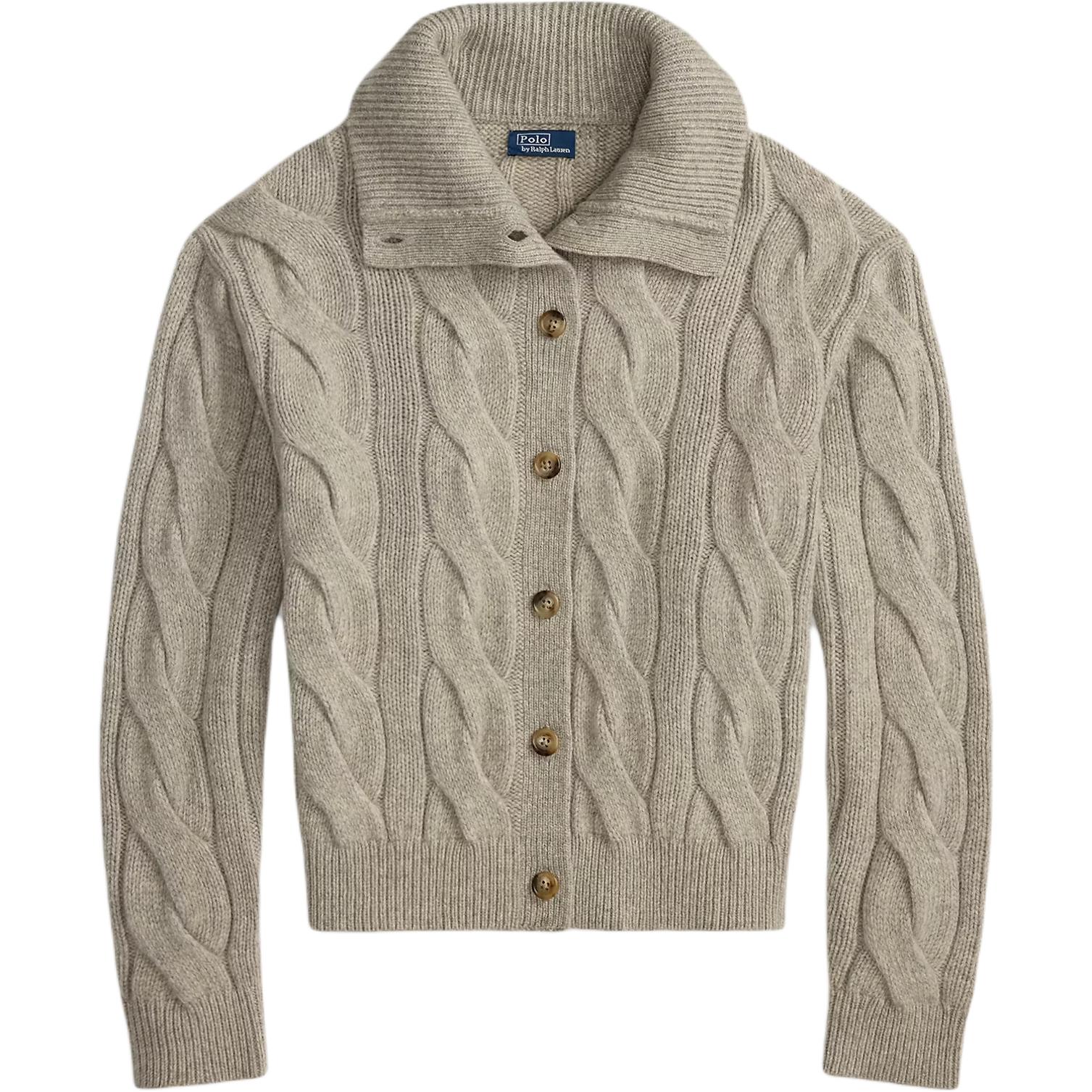 

Кардиган-водолазка с рельефным узором Polo Ralph Lauren, светло-серый