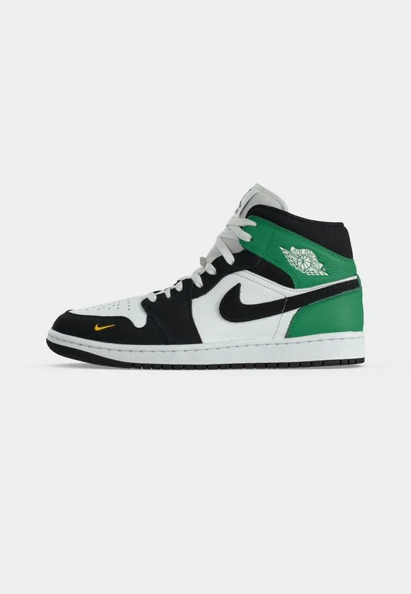 Кроссовки air jordan 1 mid se hightop summit white/black/lucky green/university gold Jordan, Summit White/Black/Lucky Green/University Gold-Coloured — фото 2