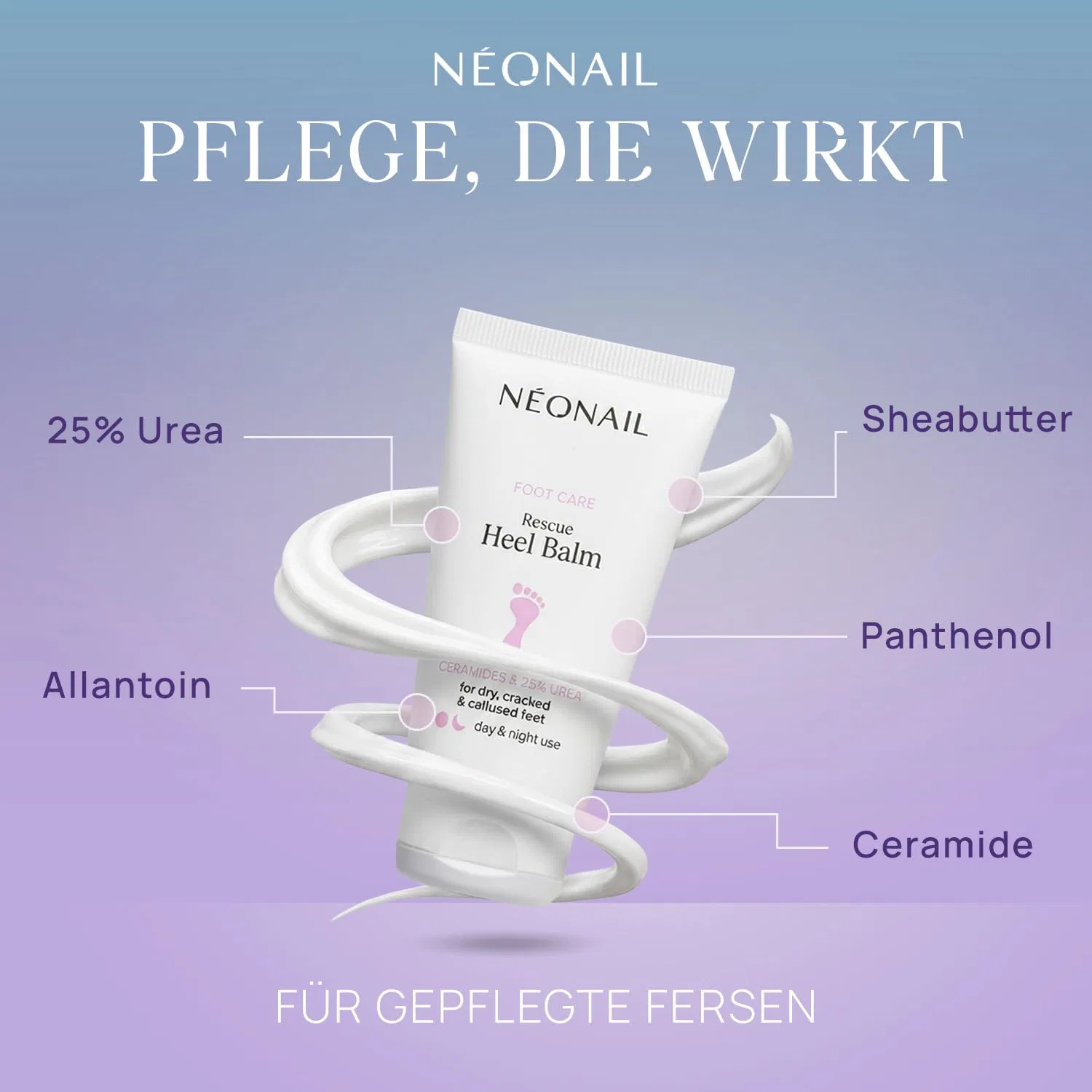 Крем для ног NÉONAIL с 25% мочевиной + церамиды, 50 мл Néonail, Rescue Heel Balm — фото 4