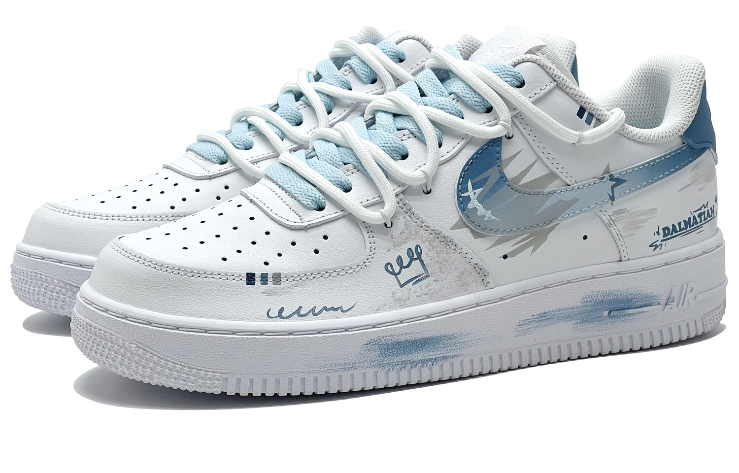 Nike Air Force 1 LE Abrasion Resistant Low top детские скейтбординг кроссовки White Blue Unisex — фото 4