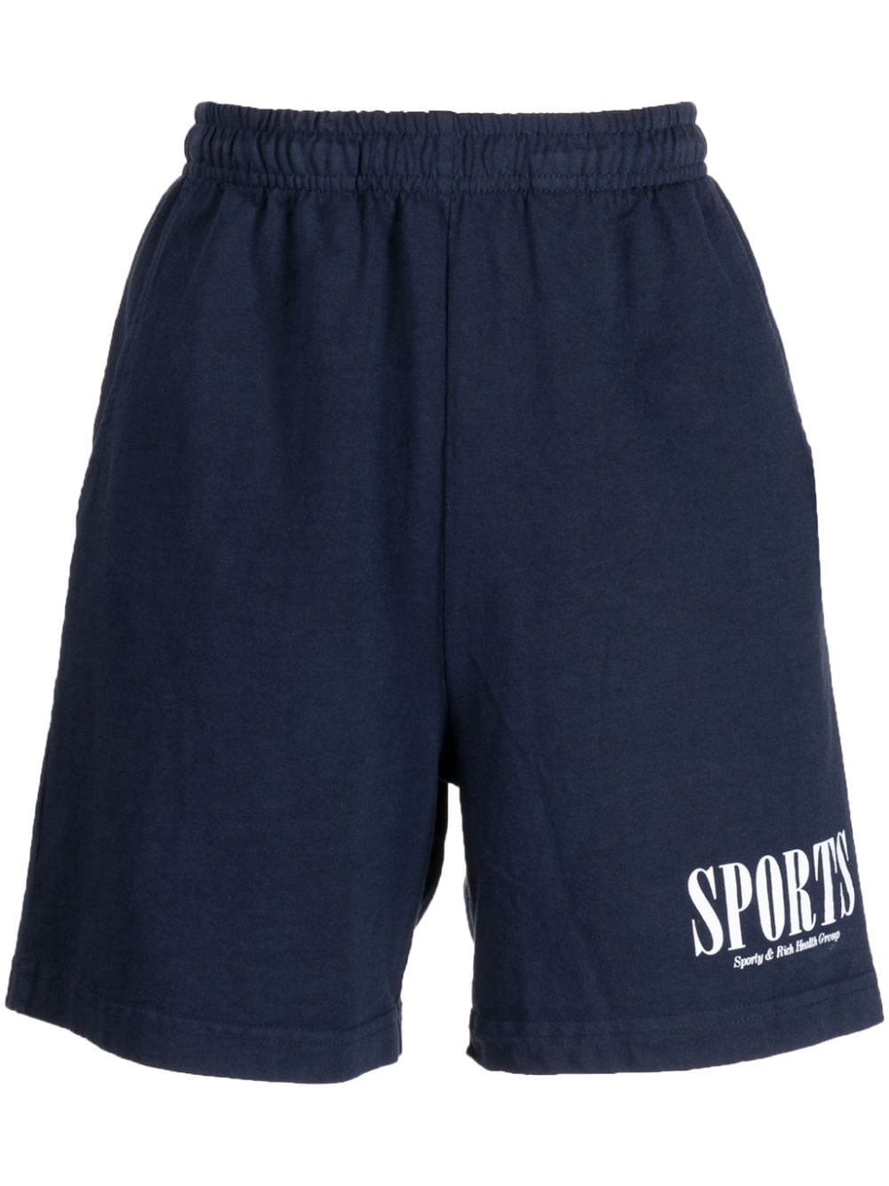 

Спортивные и богатые основные женские шорты синего цвета Sporty & Rich MAIN