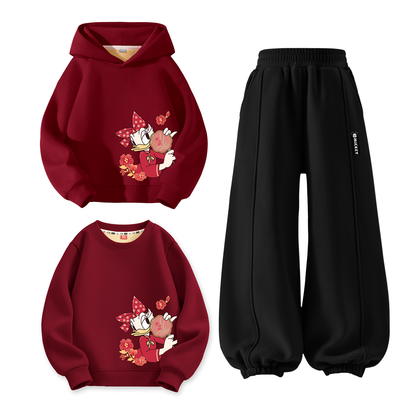 

Детский костюм Tang с круглым вырезом и толстым воротником Disney, [thickened and fleece-lined]di tuan fan dai_bottom right бордовый+di xi yue k черный+di tuan fan dai_bottom right бордовый