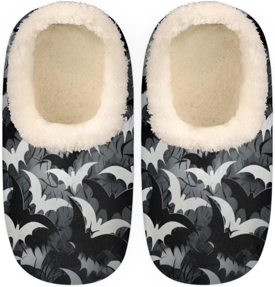 

Черные тапочки с изображением летучей мыши для женщин и мужчин Bardic