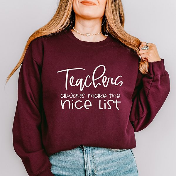 

Свитшот Teachers always make the nice list Simply Sage Market, Maroon, Зеленый, Свитшот Teachers always make the nice list Simply Sage Market, Maroon