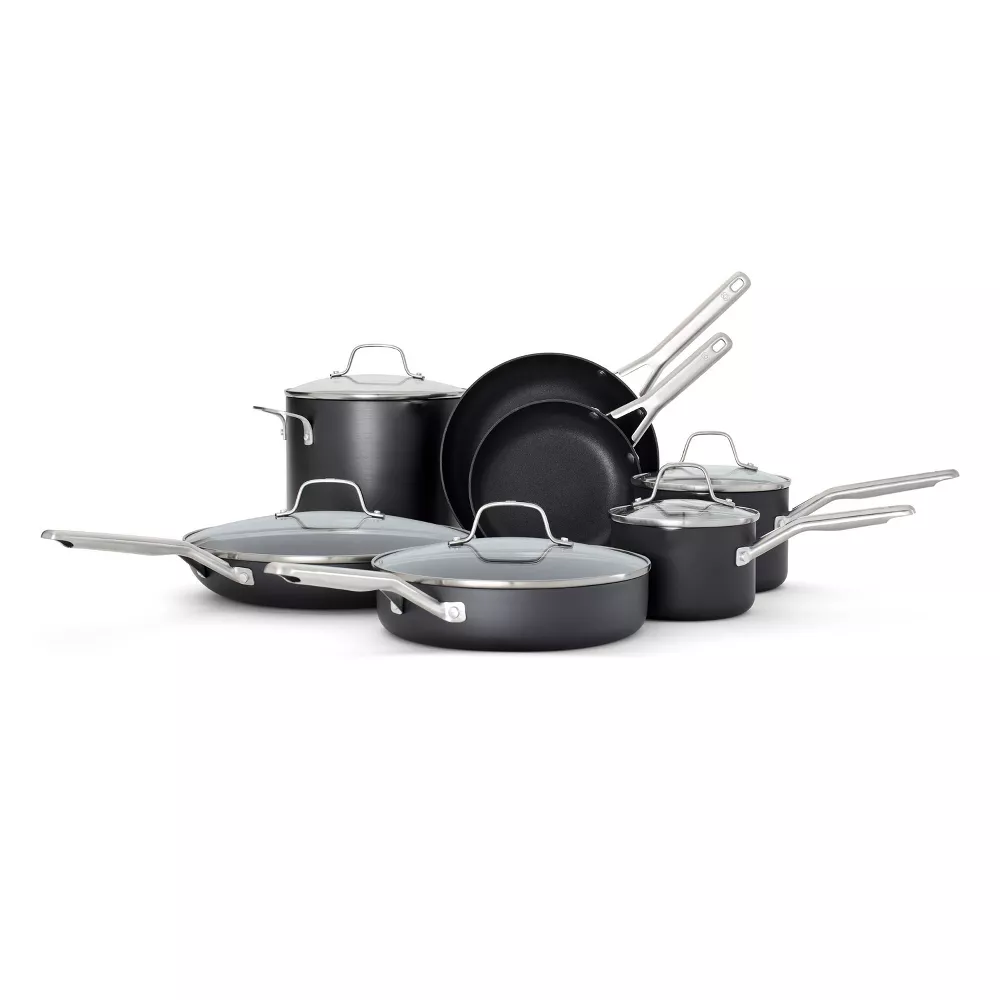 

Набор посуды Calphalon из 12 предметов из анодированного алюминия с антипригарным покрытием