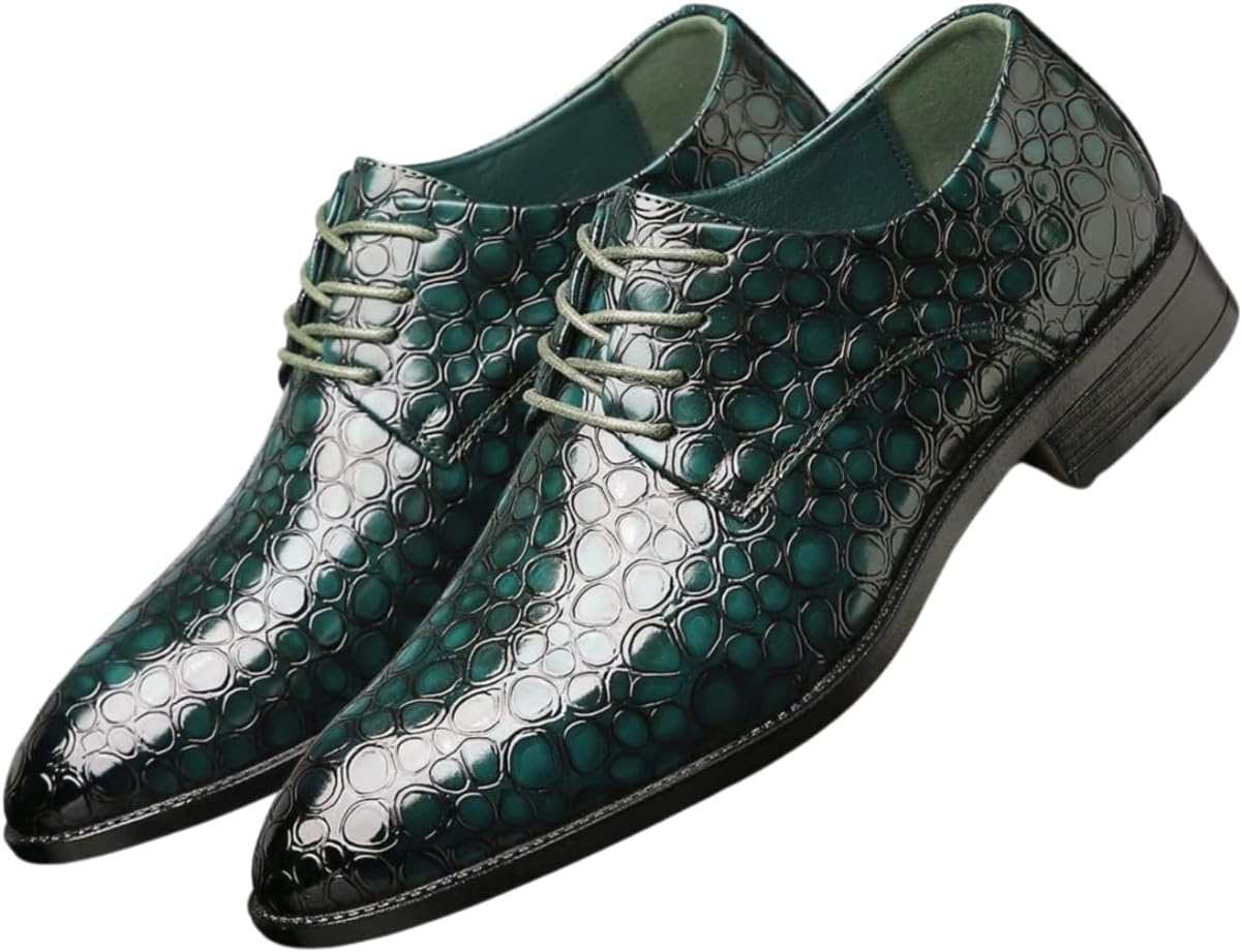 

Мужские кожаные туфли на шнуровке Santimon, уникальные модные оксфорды для повседневного и делового образа, зеленый