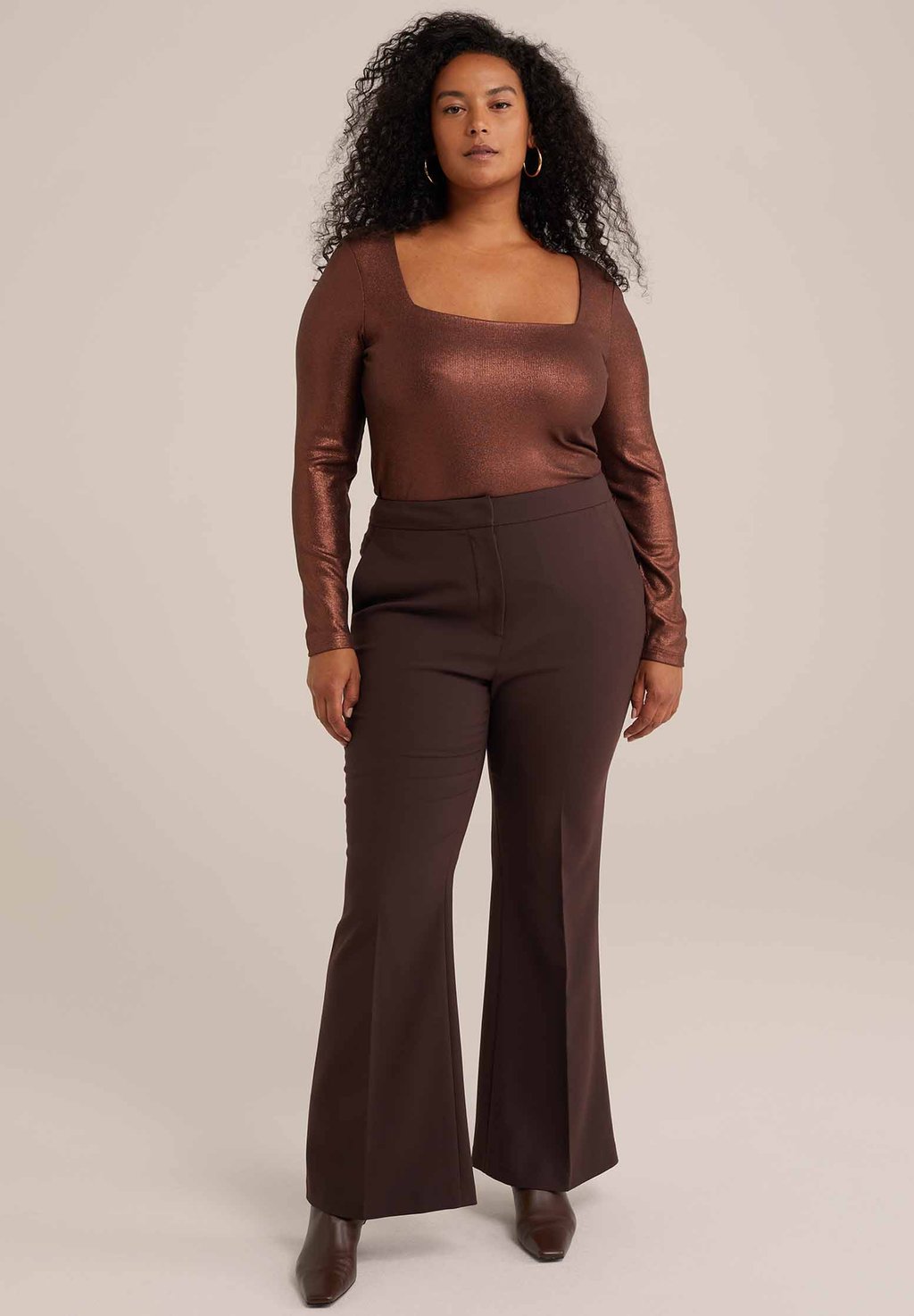 

Топ с длинными рукавами CURVE WE Fashion, бронза