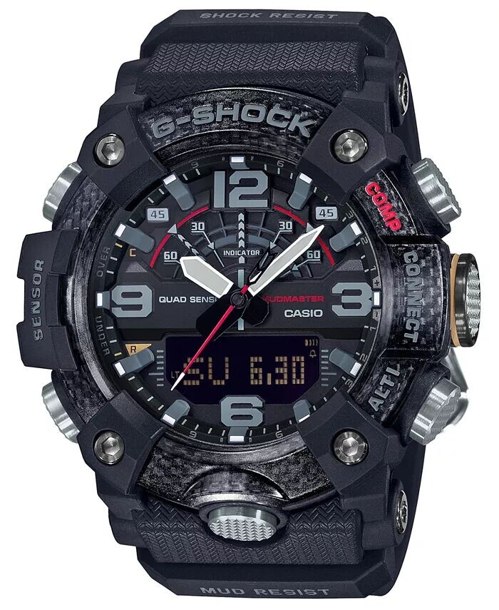 

Мужские аналогово-цифровые часы Mudmaster с черным полимерным ремешком, 53,1 мм G-Shock