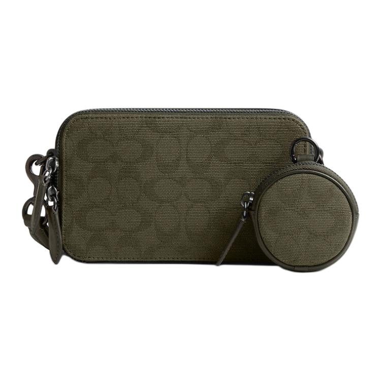 

COACH Сумка Charter Refined из телячьей кожи, через плечо, мужская, армейского зеленого цвета