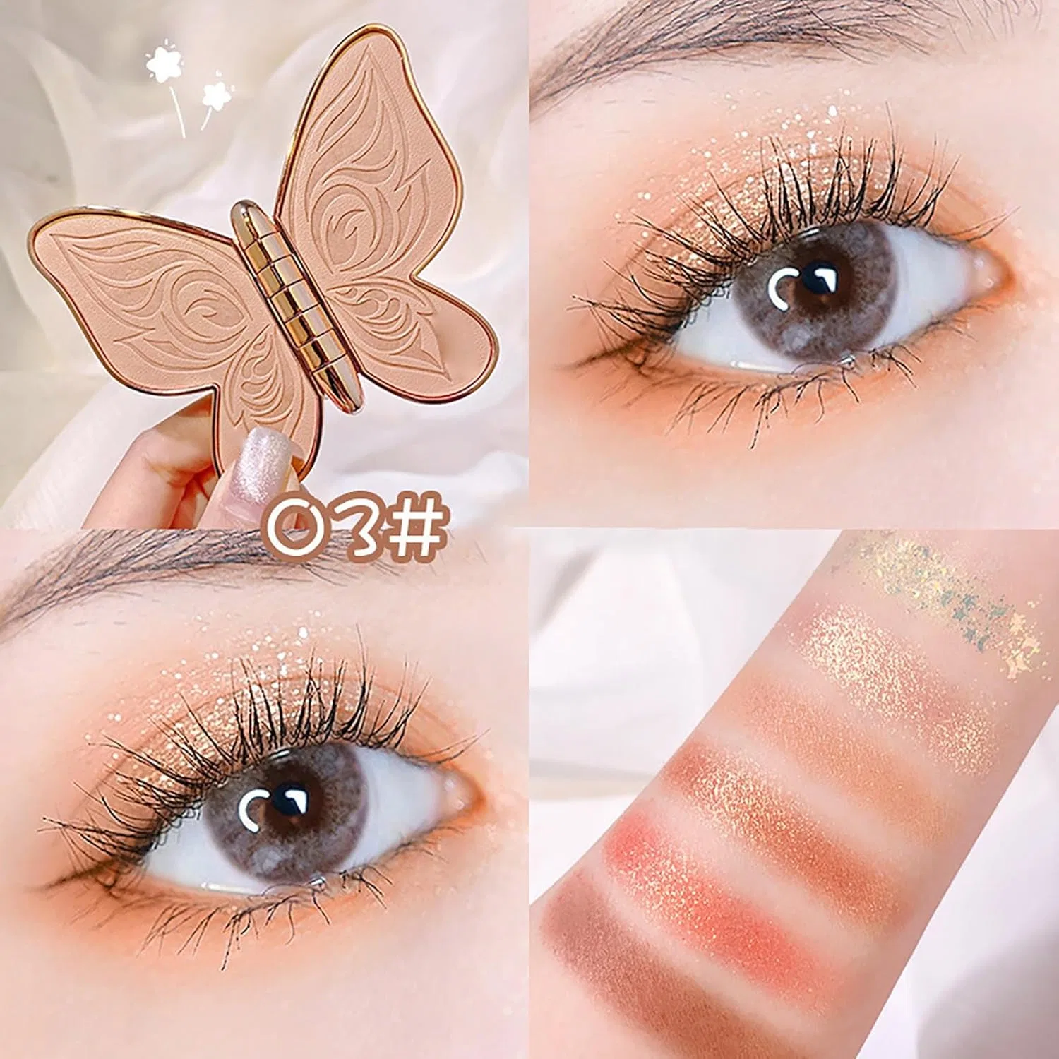 Тени для век Butterfly Eye Palette Glitter, Generic, 1 шт, цвет c — фото 2